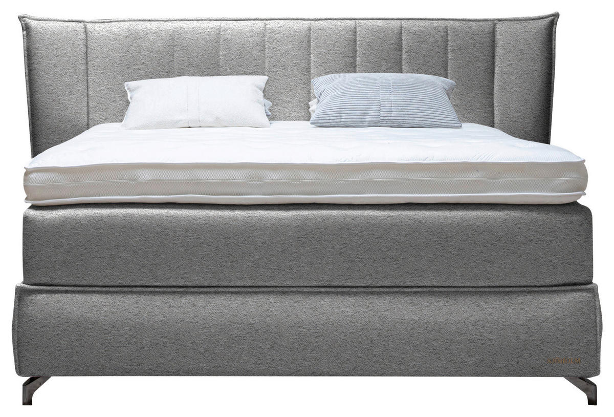 BOXSPRINGBETT 160/200 cm  in Naturfarben  - Schwarz/Naturfarben, KONVENTIONELL, Holz/Textil (160/200cm) - Sjöholm