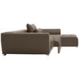 ECKSOFA in Webstoff Braun, Grau  - Silberfarben/Braun, Design, Kunststoff/Textil (304/218cm) - Carryhome