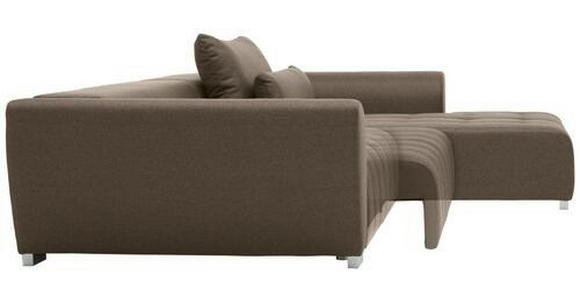 ECKSOFA in Webstoff Braun, Grau  - Silberfarben/Braun, Design, Kunststoff/Textil (304/218cm) - Carryhome