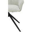 ARMLEHNSTUHL  Sitzfläche 360° drehbar, automatische Rückholfunktion Webstoff  - Creme/Schwarz, Design, Textil/Metall (66/83/64cm) - Novel
