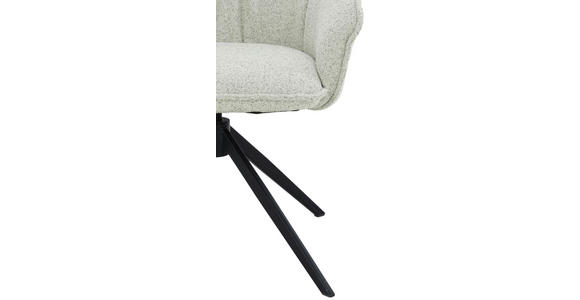 ARMLEHNSTUHL  Sitzfläche 360° drehbar, automatische Rückholfunktion Webstoff  - Creme/Schwarz, Design, Textil/Metall (66/83/64cm) - Novel