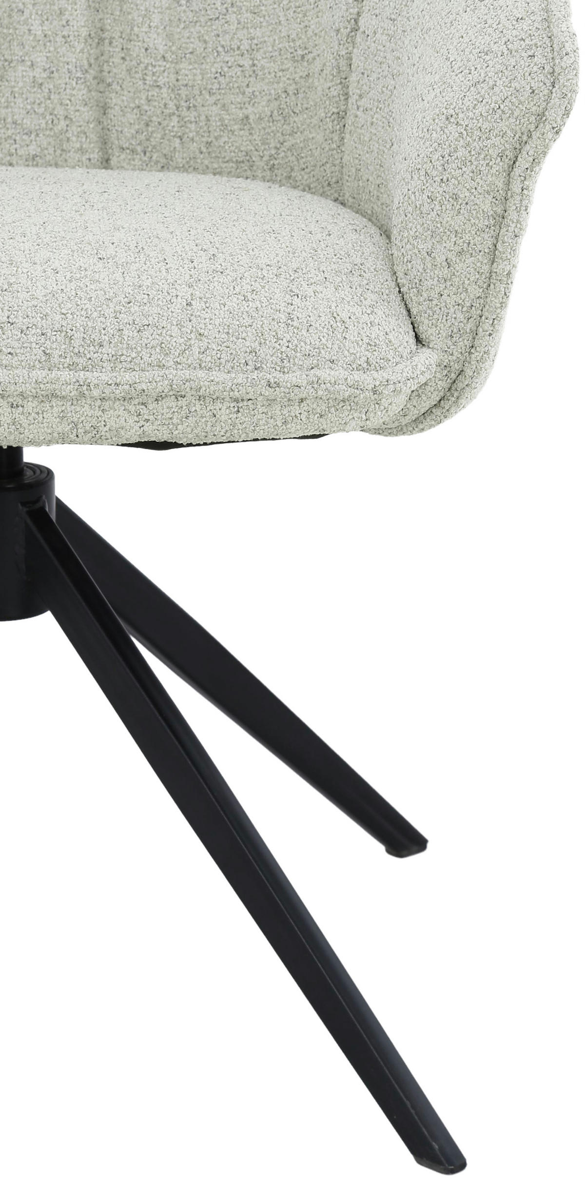 ARMLEHNSTUHL  Sitzfläche 360° drehbar, automatische Rückholfunktion Webstoff  - Creme/Schwarz, Design, Textil/Metall (66/83/64cm) - Novel