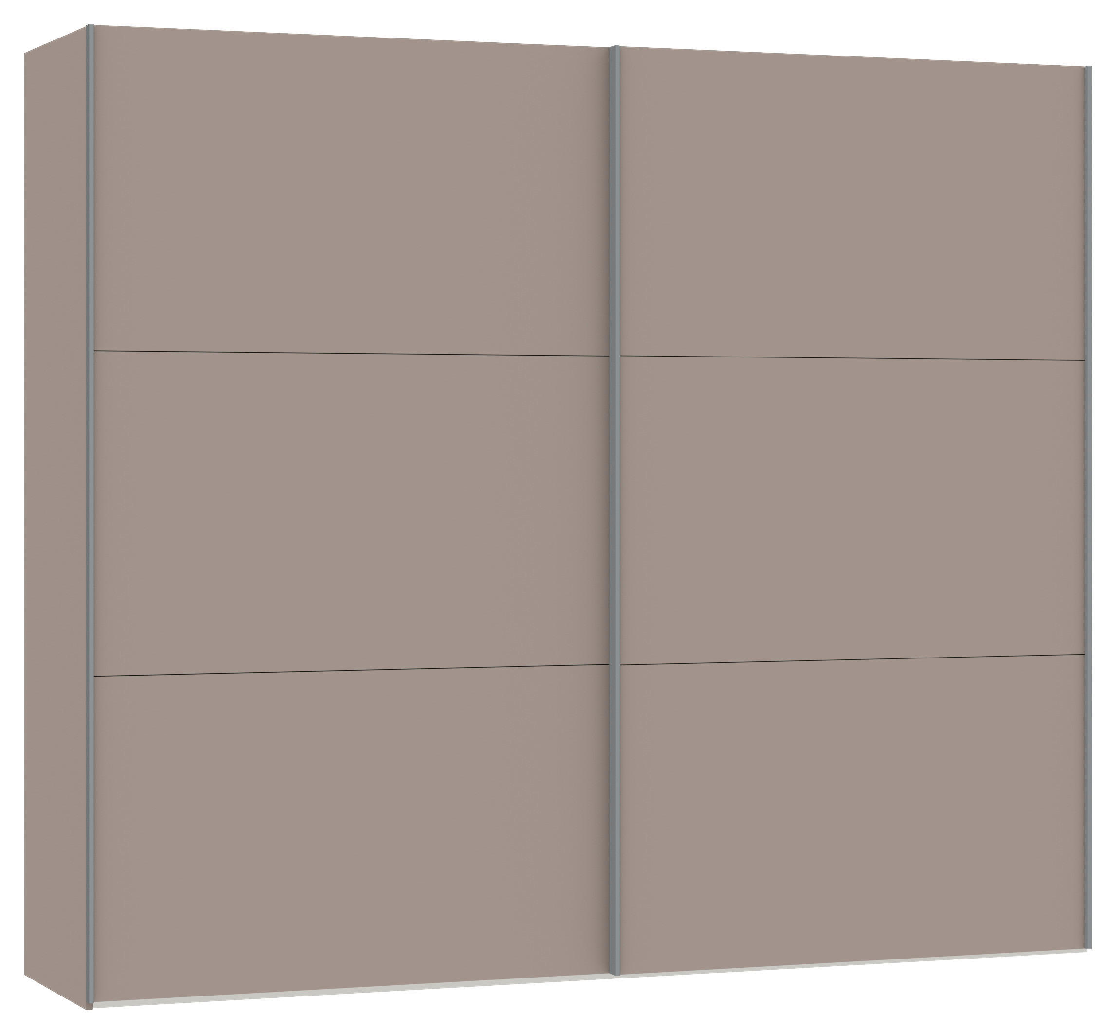SCHWEBETÜRENSCHRANK  in Hellbraun  - Hellbraun/Silberfarben, Design, Holzwerkstoff/Metall (253/220/65cm) - Jutzler