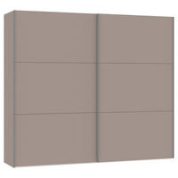 SCHWEBETÜRENSCHRANK  in Hellbraun  - Hellbraun/Silberfarben, Design, Holzwerkstoff/Metall (253/220/65cm) - Jutzler