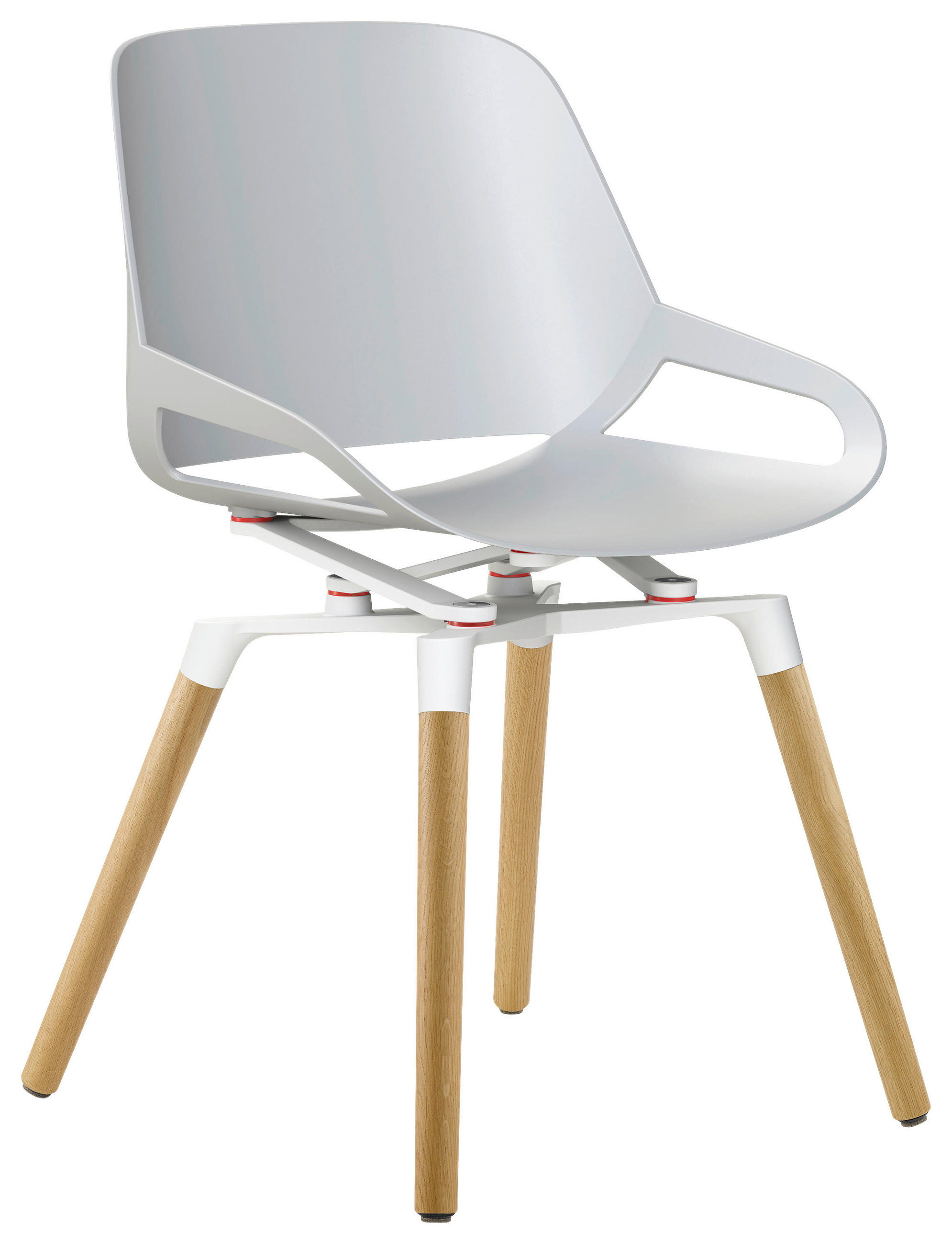 BESUCHERSTUHL Weiß, Eichefarben - Eichefarben/Weiß, Basics, Holz/Kunststoff (50/72/52cm) - Aeris