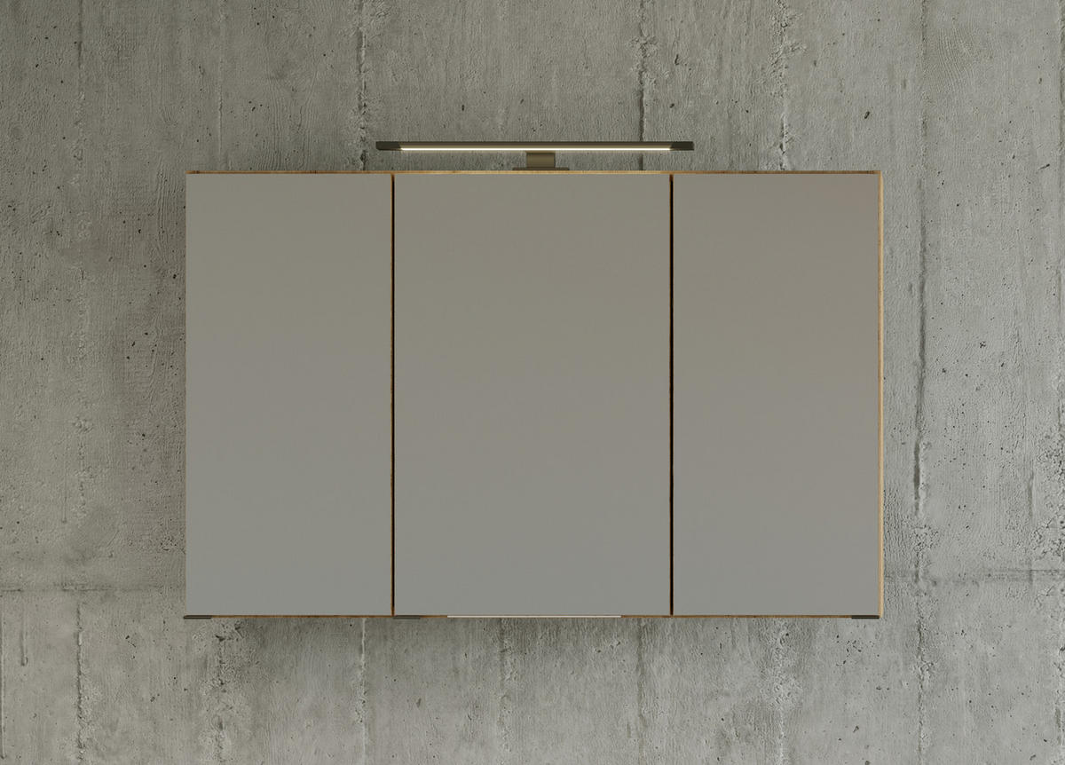 SPIEGELSCHRANK 100/64/20 cm  - Eichefarben, Modern, Glas/Holzwerkstoff (100/64/20cm) - Held