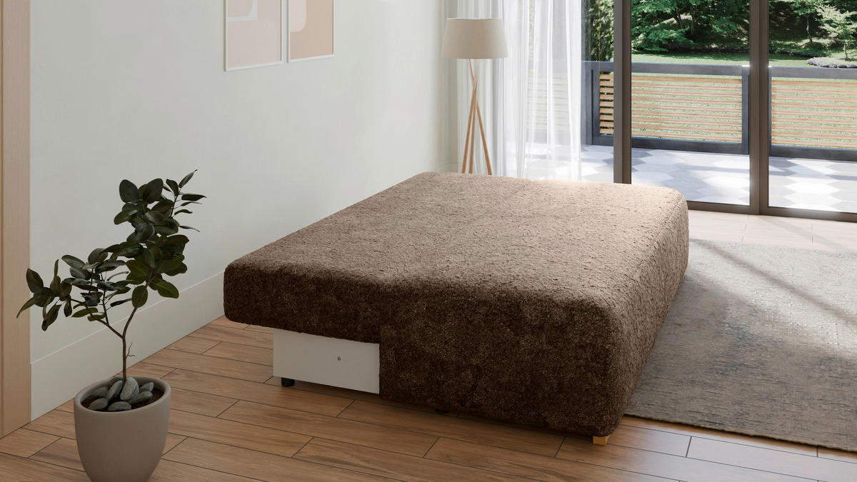 SCHLAFSOFA MOSS Taupe, Beige  inkl. Rückenkissen, Schlaffunktion, Stauraum  - Taupe/Beige, Design, Holzwerkstoff/Kunststoff (200/90/100cm) - MID.YOU