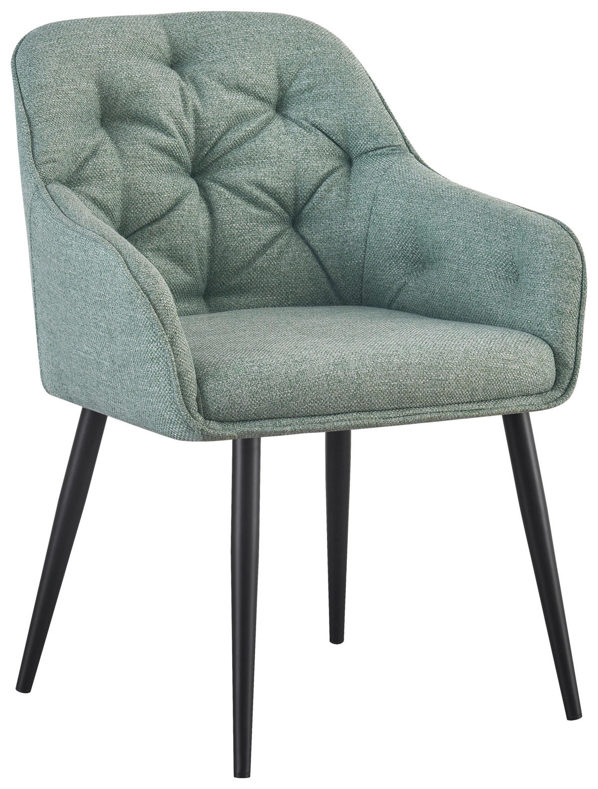 ŽIDLE S PODRUČKAMI, železo, tkaná látka, černá, světle zelená - černá/světle zelená, Design, kov/textil (56/82/61,5cm) - Novel