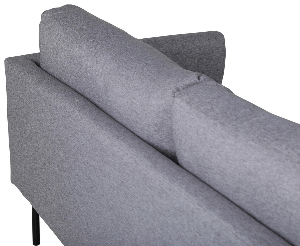 3-SITZER-SOFA Textilgeflecht Grau, Schwarz  - Schwarz/Grau, Design, Textil/Metall (260/78/80cm) - Livetastic