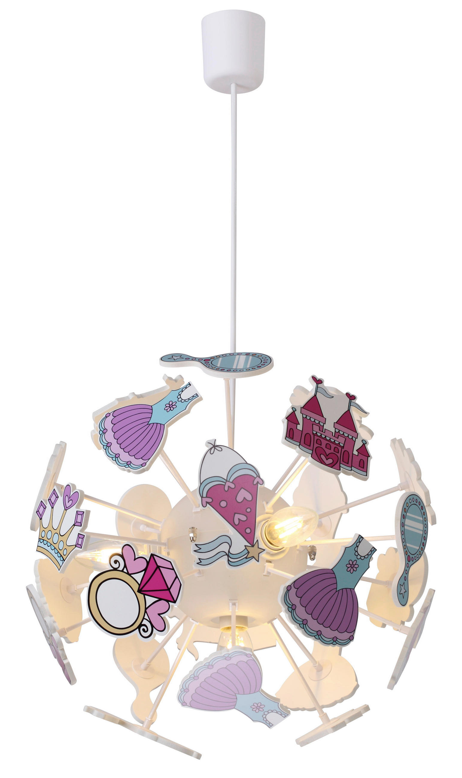 KINDERHÄNGELEUCHTE 35/120 cm   - Multicolor/Weiß, Basics, Kunststoff (35/120cm) - Globo