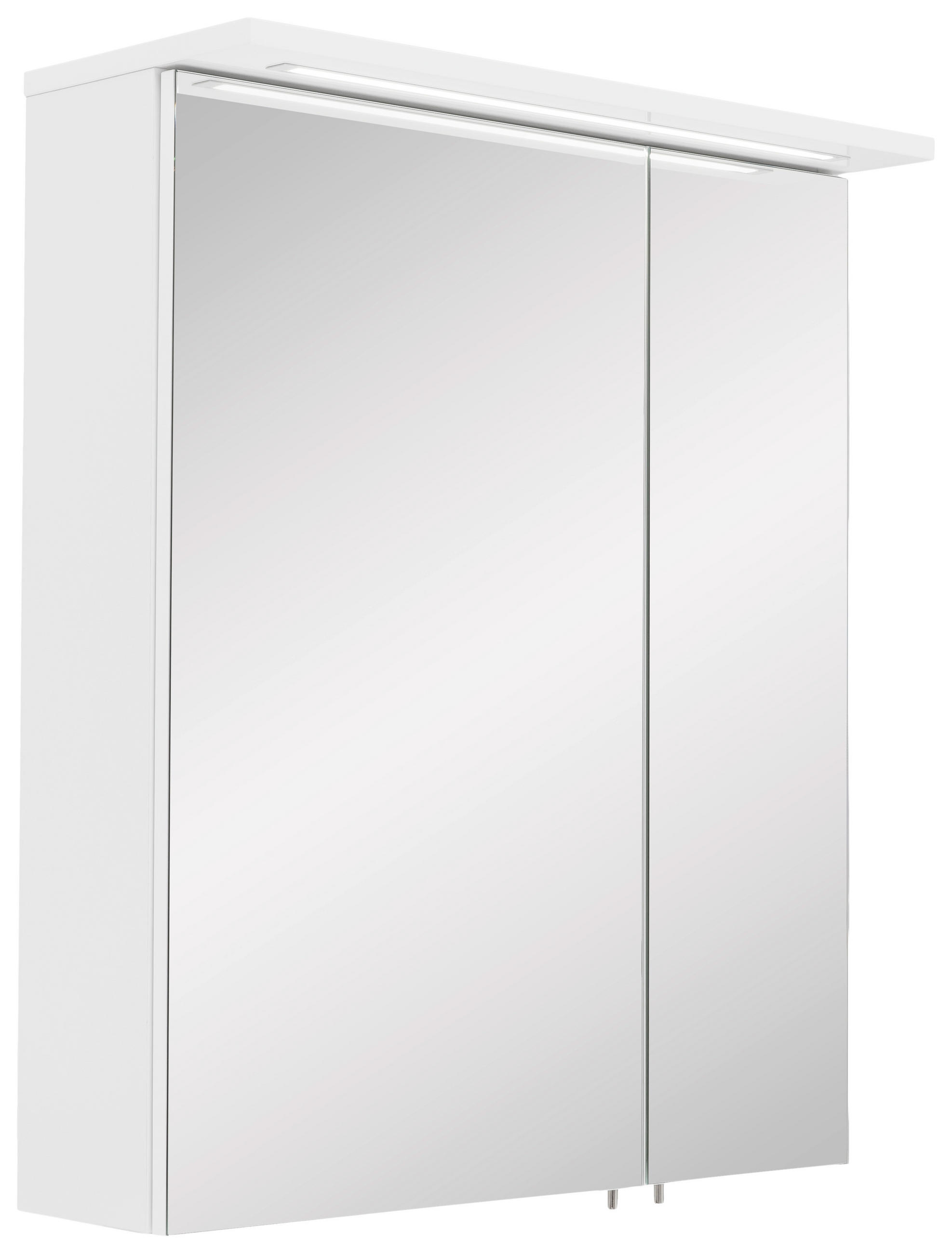 OMARA Z OGLEDALOM 60,4/72,3/23,7 cm  - barve nerjavečega jekla/bela, Moderno, kovina/steklo (60,4/72,3/23,7cm) - MID.YOU