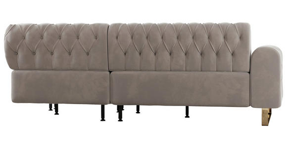 ECKSOFA  in Velours Beige  264/264 cm  - Beige/Goldfarben, KONVENTIONELL, Textil/Metall (264/264cm) - Carryhome
