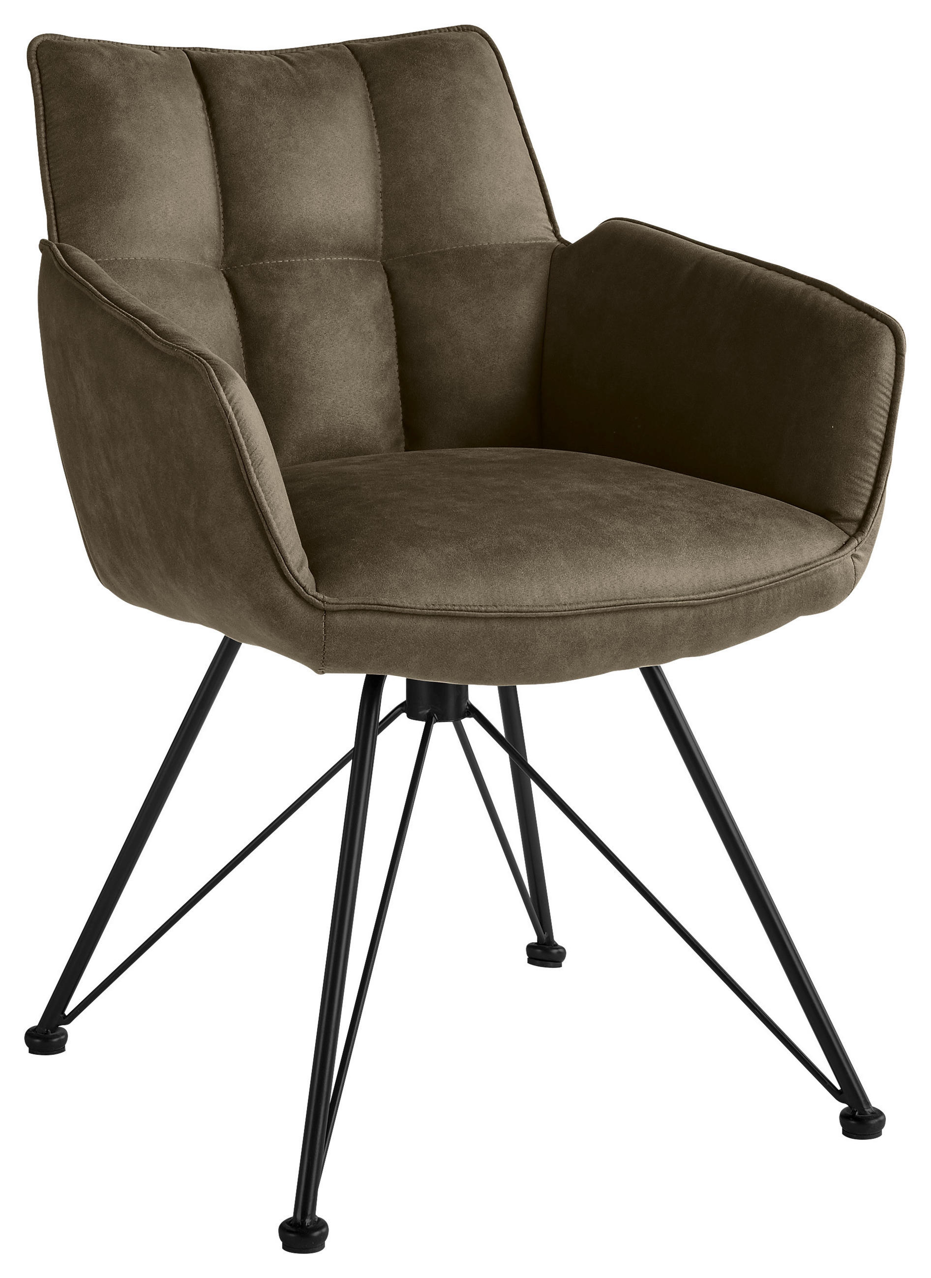 ARMLEHNSTUHL  in Mikrofaser  - Taupe/Schwarz, Design, Textil/Metall (60/84/65cm) - SetOne by Musterring