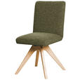 Stuhl drehbar - Eichefarben/Grün, KONVENTIONELL, Holz/Textil (47/89/60cm) - Linea Natura
