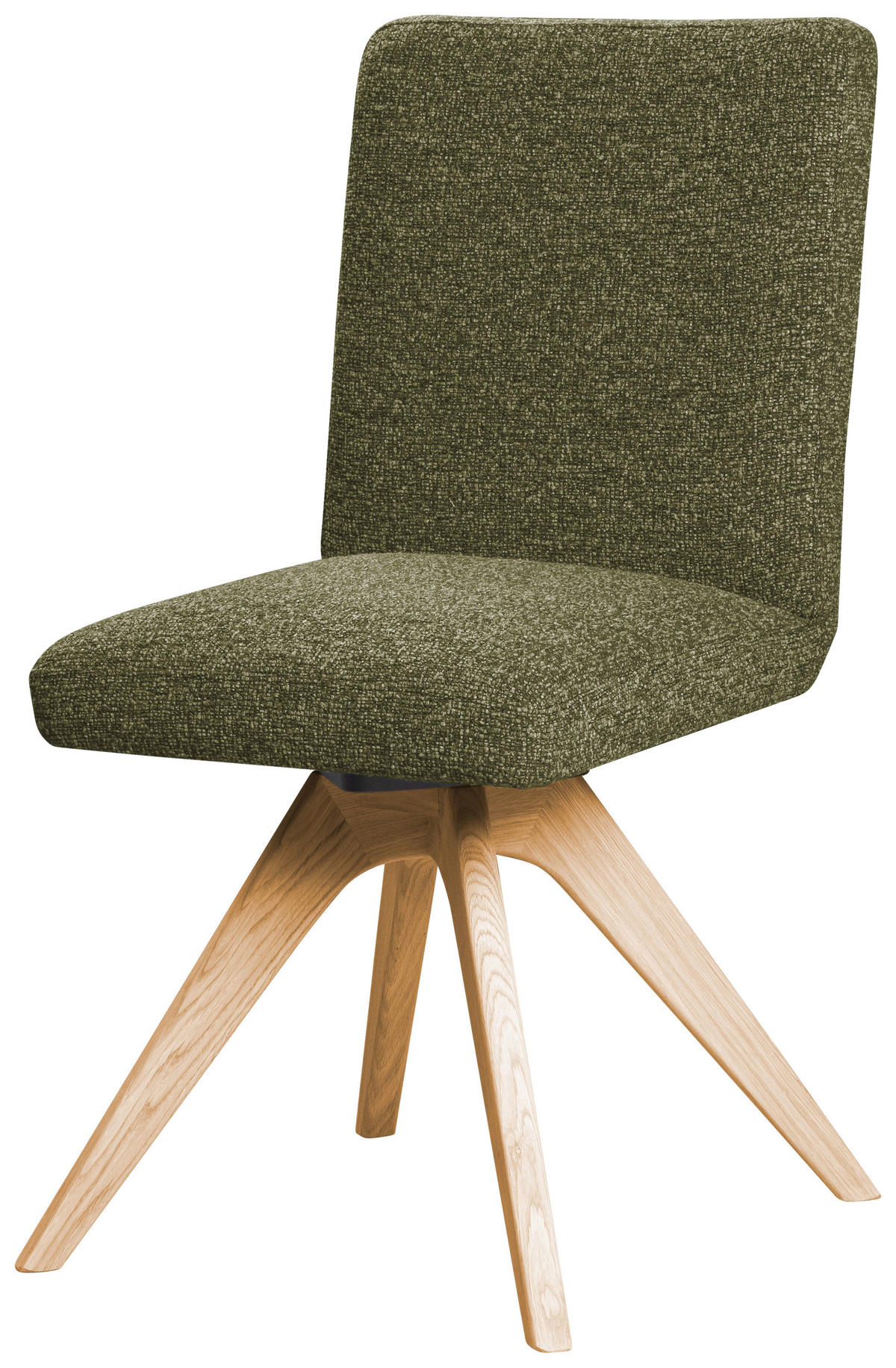 Stuhl drehbar - Eichefarben/Grün, KONVENTIONELL, Holz/Textil (47/89/60cm) - Linea Natura