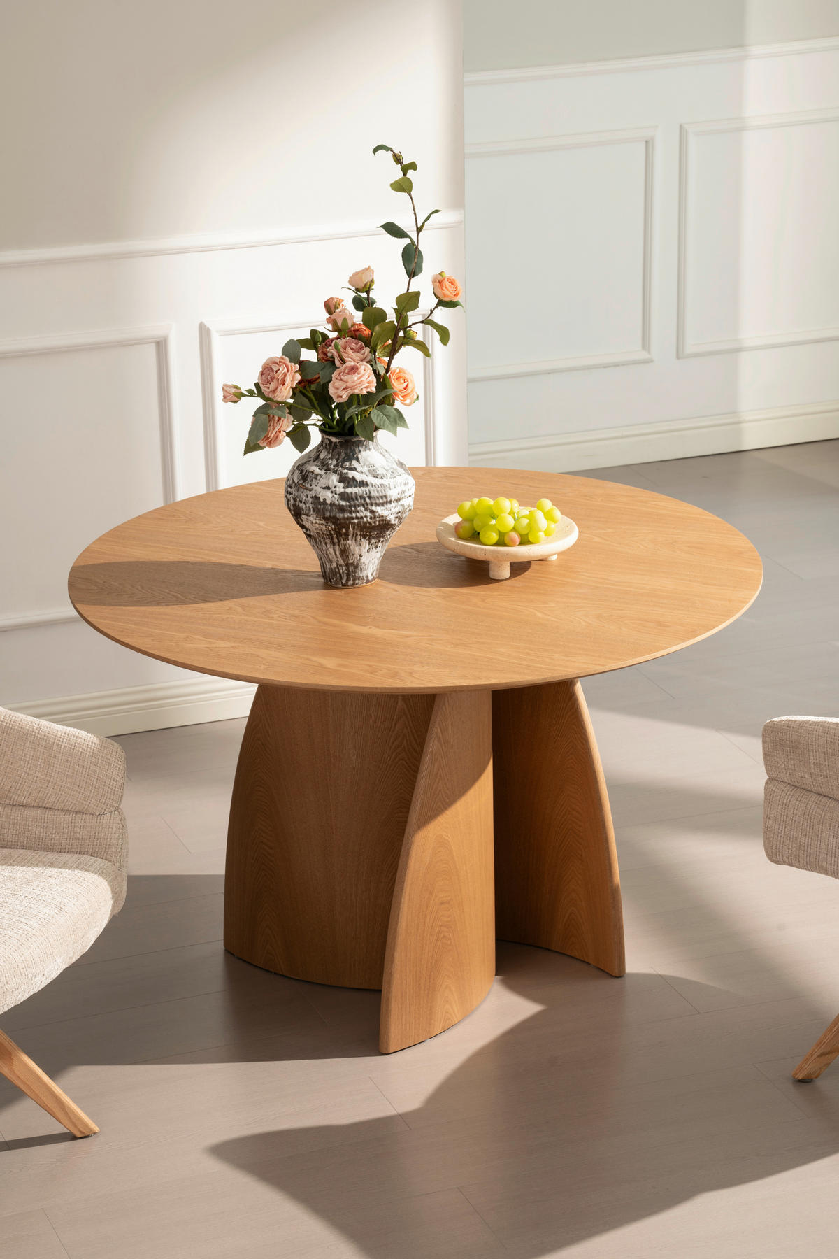 ESSTISCH Echtholz, Nachbildung  Holz, Holzwerkstoff rund Eichefarben  - Eichefarben, MODERN, Holz/Holzwerkstoff (120/75cm) - Livetastic