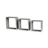 WANDREGALSET 3-teilig Grau  - Grau, Design, Holzwerkstoff (30/27/24/12/12/12/30/27/24cm) - Carryhome
