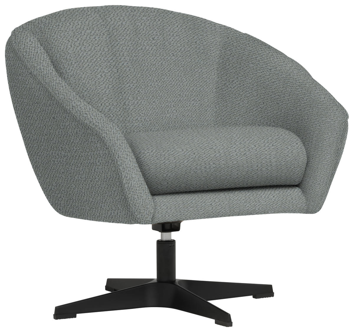 SESSEL in Chenille Hellgrau  - Hellgrau/Schwarz, Design, Textil/Metall (80/78/80cm) - Stylife