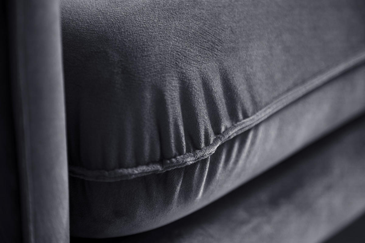 3-SITZER-SOFA ROSSANA-3S Sofa in Samt Anthrazit  - Anthrazit, MODERN, Textil (215/88/94cm) - MID.YOU