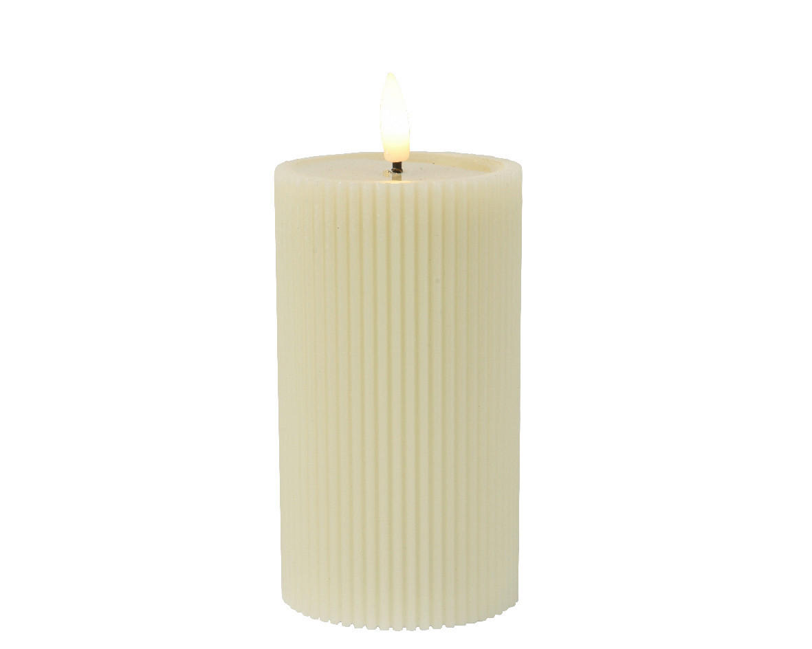 LED-LJUS 7/15,5 cm  - cremefärgad, Basics, plast/naturmaterial (7/15,5cm) - Ambia Home