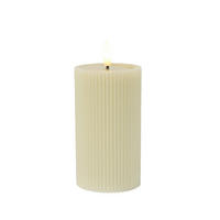 LED SVEĆA  krem  - krem, Osnovno, plastika/prirodni materijali (7/15,5cm) - Ambia Home