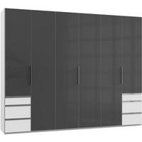 DREHTÜRENSCHRANK in Grau, Weiss  - Chromfarben/Weiss, Modern, Glas/Holzwerkstoff (300/236/58cm) - MID.YOU
