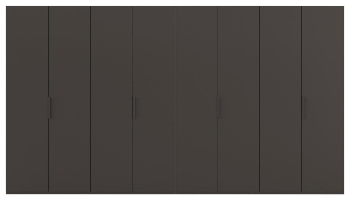 DREHTÜRENSCHRANK 400/235/61 cm,  in Graphitfarben, 8-türig  - Graphitfarben, Basics, Holzwerkstoff/Metall (400/235/61cm) - Novel
