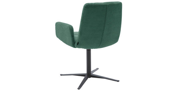 ARMLEHNSTUHL in Cord - Schwarz/Grün, Design, Textil/Metall (61/88/66cm) - Dieter Knoll