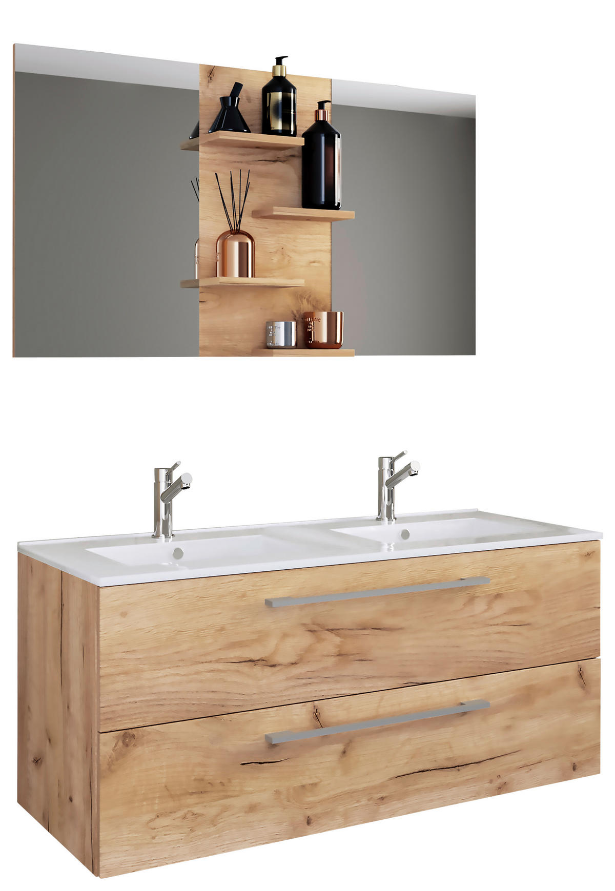 BADEZIMMER  in 112 cm  - Honigeiche/Weiß, MODERN, Keramik/Holzwerkstoff (112cm) - MID.YOU