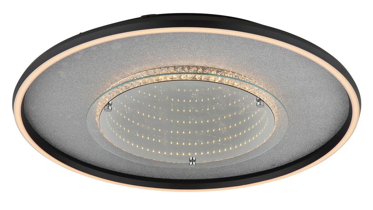 LED-DECKENLEUCHTE 51,5/6,8 cm   - Klar/Silberfarben, Design, Glas/Kunststoff (51,5/6,8cm) - Globo