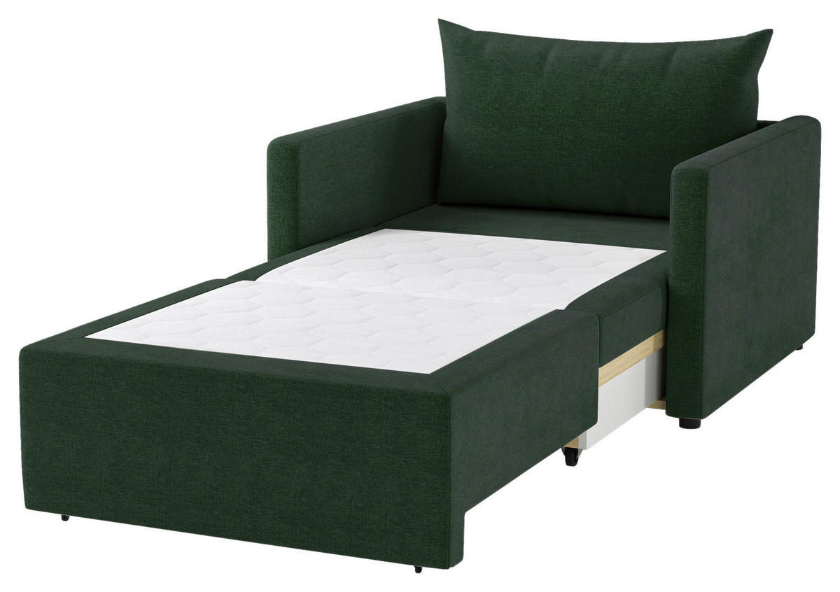 SCHLAFSESSEL Flachgewebe Dunkelgrün  - Dunkelgrün/Schwarz, Design, Kunststoff/Textil (92/89/103cm) - MID.YOU