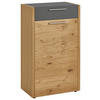 SCHUHSCHRANK Eiche, Balkeneiche furniert Grau, Eichefarben  - Eichefarben/Silberfarben, Design, Holz/Holzwerkstoff (61/103/37cm)
