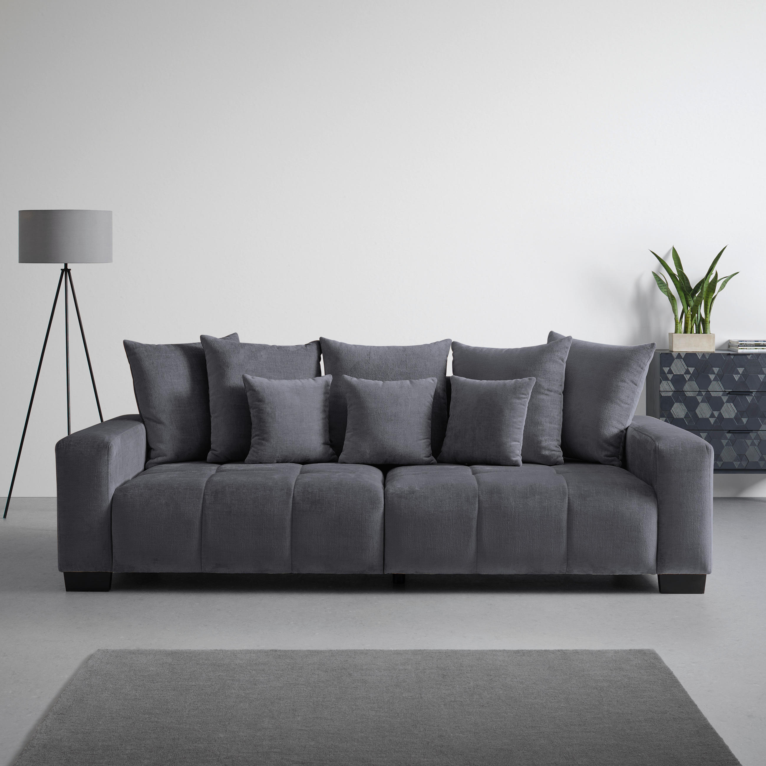 BIG SOFFA i grafitfärgad  - grafitfärgad/svart, Modern, trä (246/93/124cm) - MID.YOU