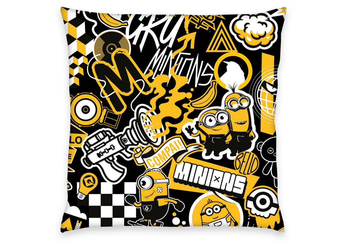 DĚTSKÉ POVLEČENÍ MIMONI, renforcé, žlutá, vícebarevná, černá, 135/200 cm - černá/vícebarevná, Basics, textil (135/200cm) - Herding