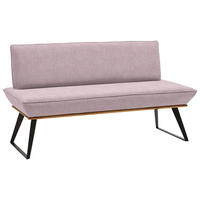 SITZBANK 140/87/64 cm Webstoff Rosa, Schwarz, Eichefarben Eiche massiv Metall  - Eichefarben/Schwarz, Design, Holz/Textil (140/87/64cm) - Voleo