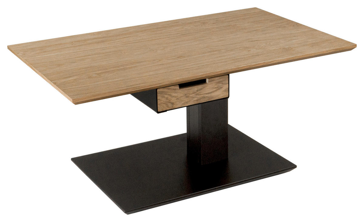 COUCHTISCH in Holz, Metall, Holzwerkstoff 100/60/49-67 cm  - Wildeiche/Anthrazit, Design, Holz/Holzwerkstoff (100/60/49-67cm) - Novel