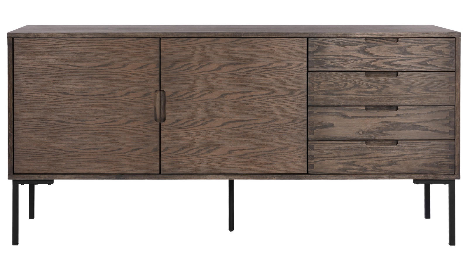 SIDEBOARD 165/80,5/42 cm  - svart/mörkbrun, Design, metall/trä (165/80,5/42cm) - Best Price