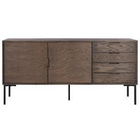 SIDEBOARD 165/80,5/42 cm  - svart/mörkbrun, Design, metall/trä (165/80,5/42cm) - Best Price
