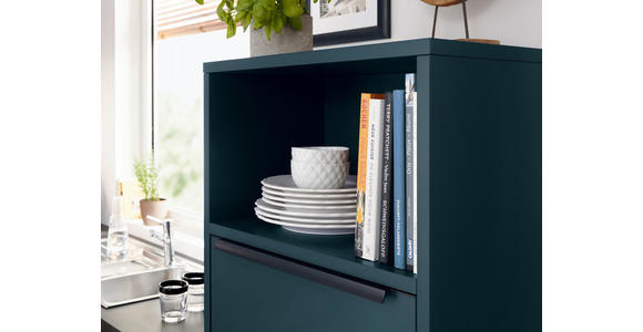 EINBAUKÜCHE   - Dunkelblau, Design, Holzwerkstoff - Novel