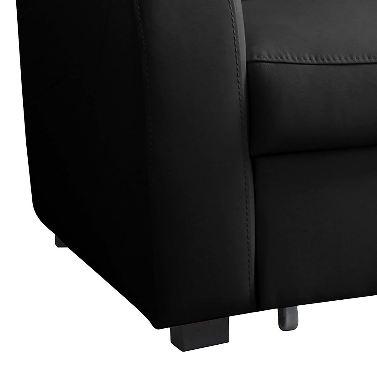 ECKSOFA 227/168 cm TILO in Lederlook Schwarz Bettkasten  227/168 cm  - Schwarz, Design, Kunststoff/Textil (227/168cm) - Livetastic