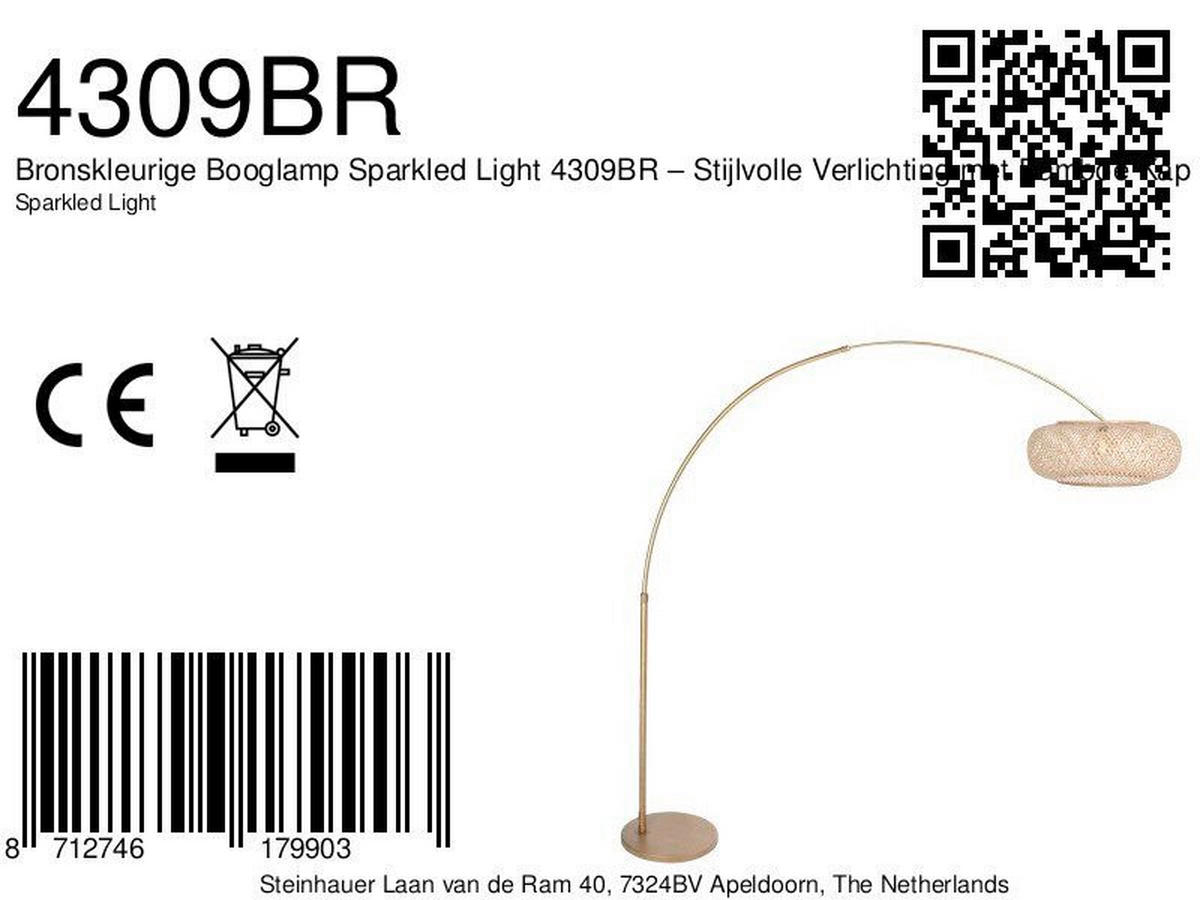 STEHLEUCHTE SPARKLED LIGHT 50/240/230 cm  - Beige/Bronzefarben, Trend, Naturmaterialien/Metall (50/240/230cm)