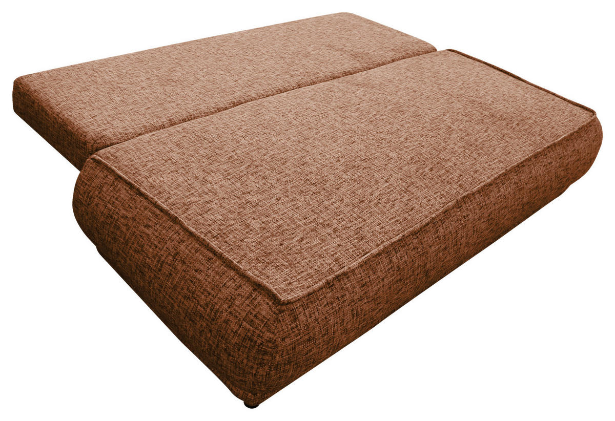 SCHLAFSOFA in Plüsch Rostfarben  - Rostfarben/Beige, Design, Kunststoff/Textil (214/96/105cm) - MID.YOU