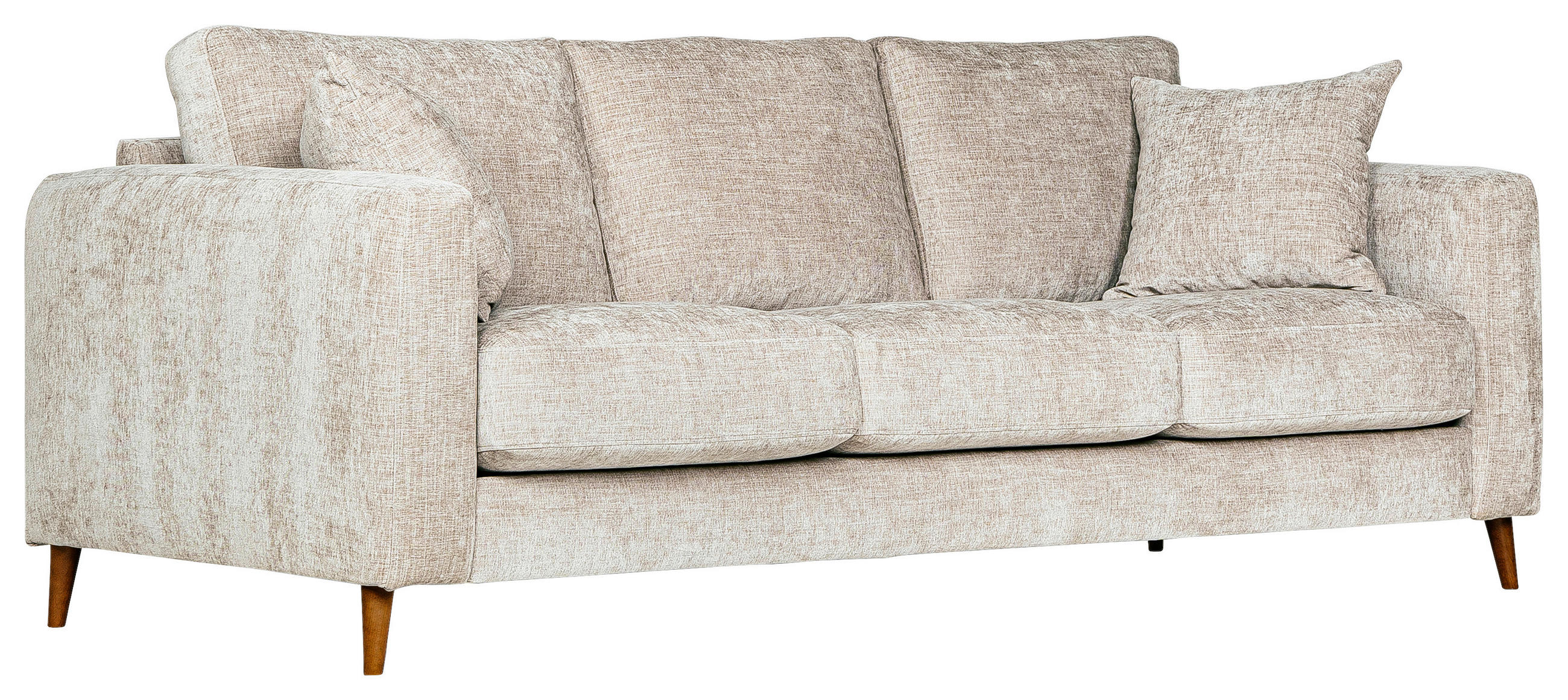 3-SITS SOFFA i beige  - beige/valnötsfärgad, Klassisk, trä/textil (228/87/93cm) - Novel