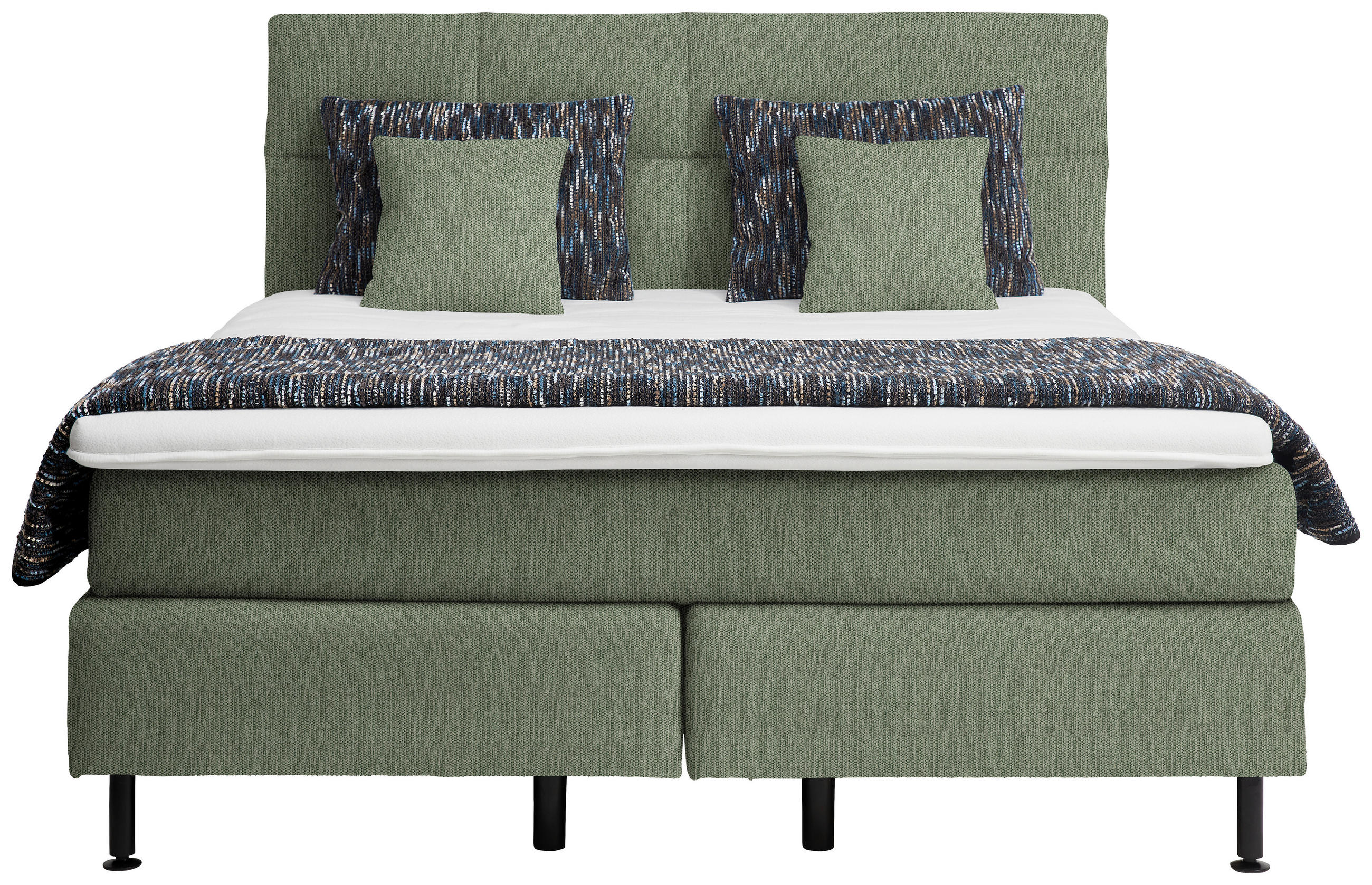 BOXSPRINGBETT 180/200 cm  in Grün  - Schwarz/Grün, Design, Kunststoff/Textil (180/200cm) - Beldomo - Sleep