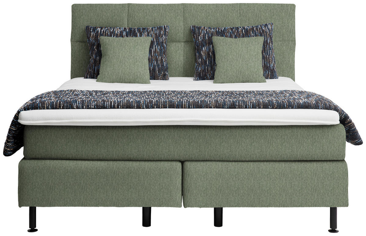 BOXSPRINGBETT 160/200 cm  in Grün  - Schwarz/Grün, Design, Kunststoff/Textil (160/200cm) - Beldomo - Sleep