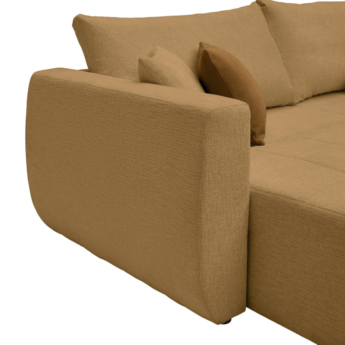 SCHLAFSOFA in Chenille, Jacquard Senfgelb  - Gelb/Senfgelb, Kunststoff/Textil (245/74-90/104cm) - MID.YOU