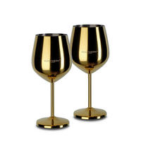 WEINGLAS 500 ml 2-teilig  - Goldfarben, Basics, Metall (9,3/4,5/21cm) - Echtwerk