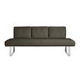 SITZBANK 224/92/78 cm  in Braun  - Chromfarben/Braun, Design, Textil/Metall (224/92/78cm) - Dieter Knoll