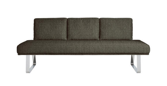 SITZBANK 224/92/78 cm  in Braun  - Chromfarben/Braun, Design, Textil/Metall (224/92/78cm) - Dieter Knoll