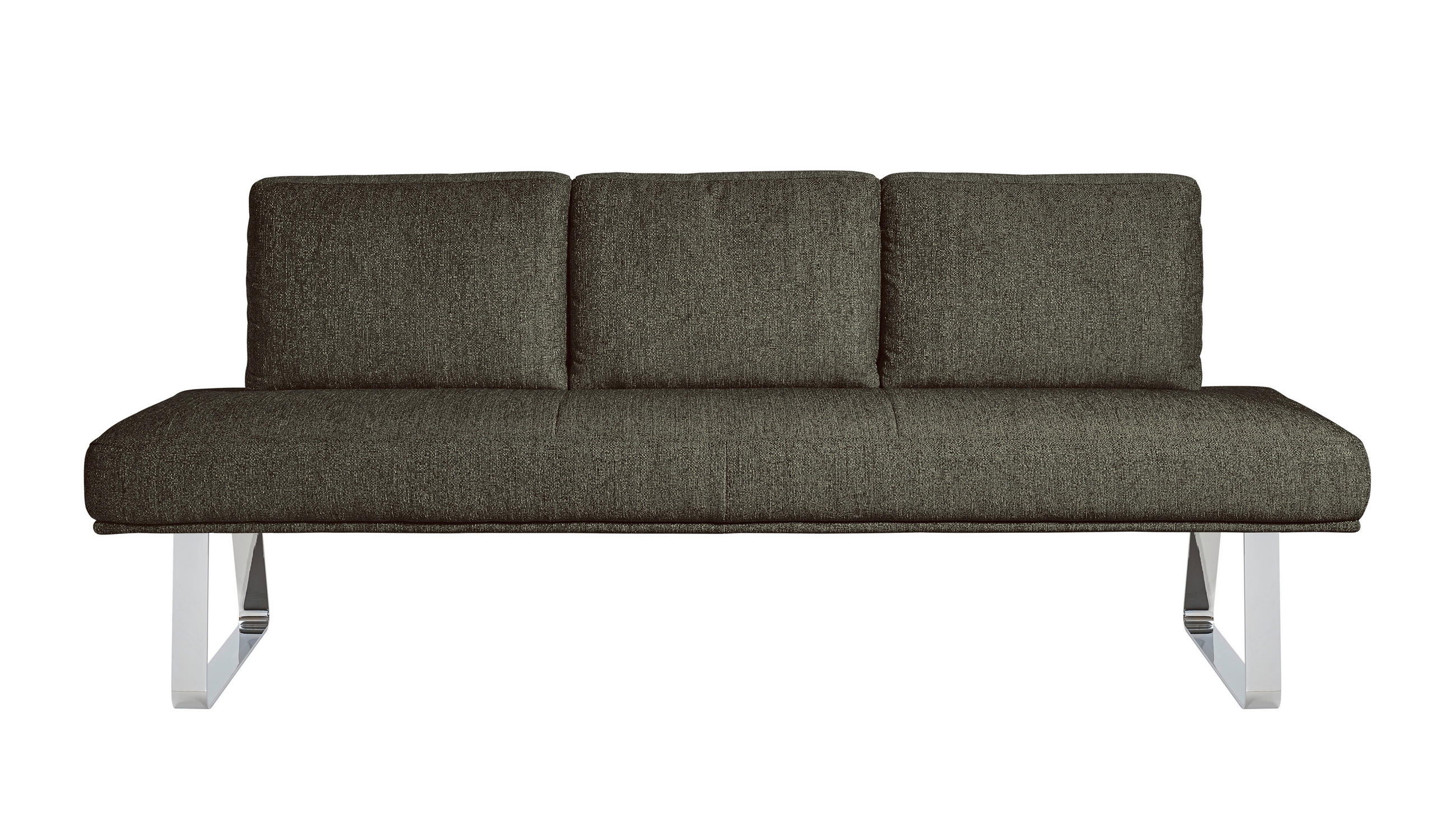 SITZBANK 224/92/78 cm  in Braun  - Chromfarben/Braun, Design, Textil/Metall (224/92/78cm) - Dieter Knoll